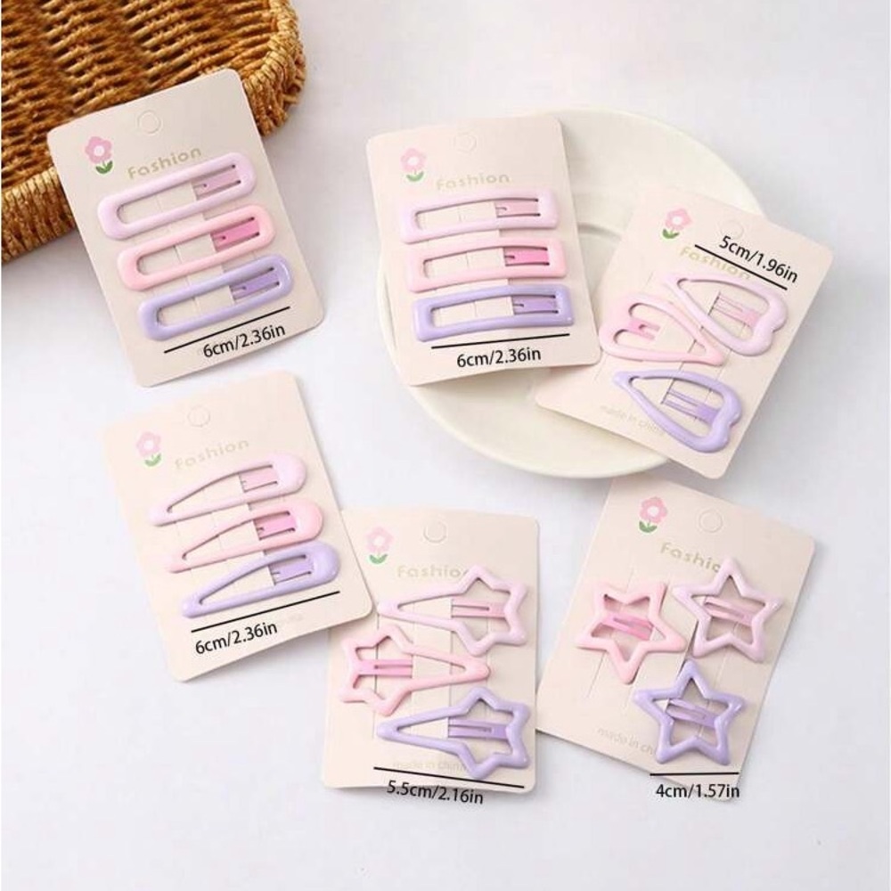 SHEIN | Pink & Purple 18 Clip Set